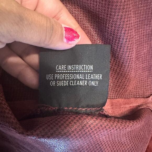 Jhane Barnes Deep Red Leather Jacket | Vintage 90s | Size 44 - Picture 6 of 12